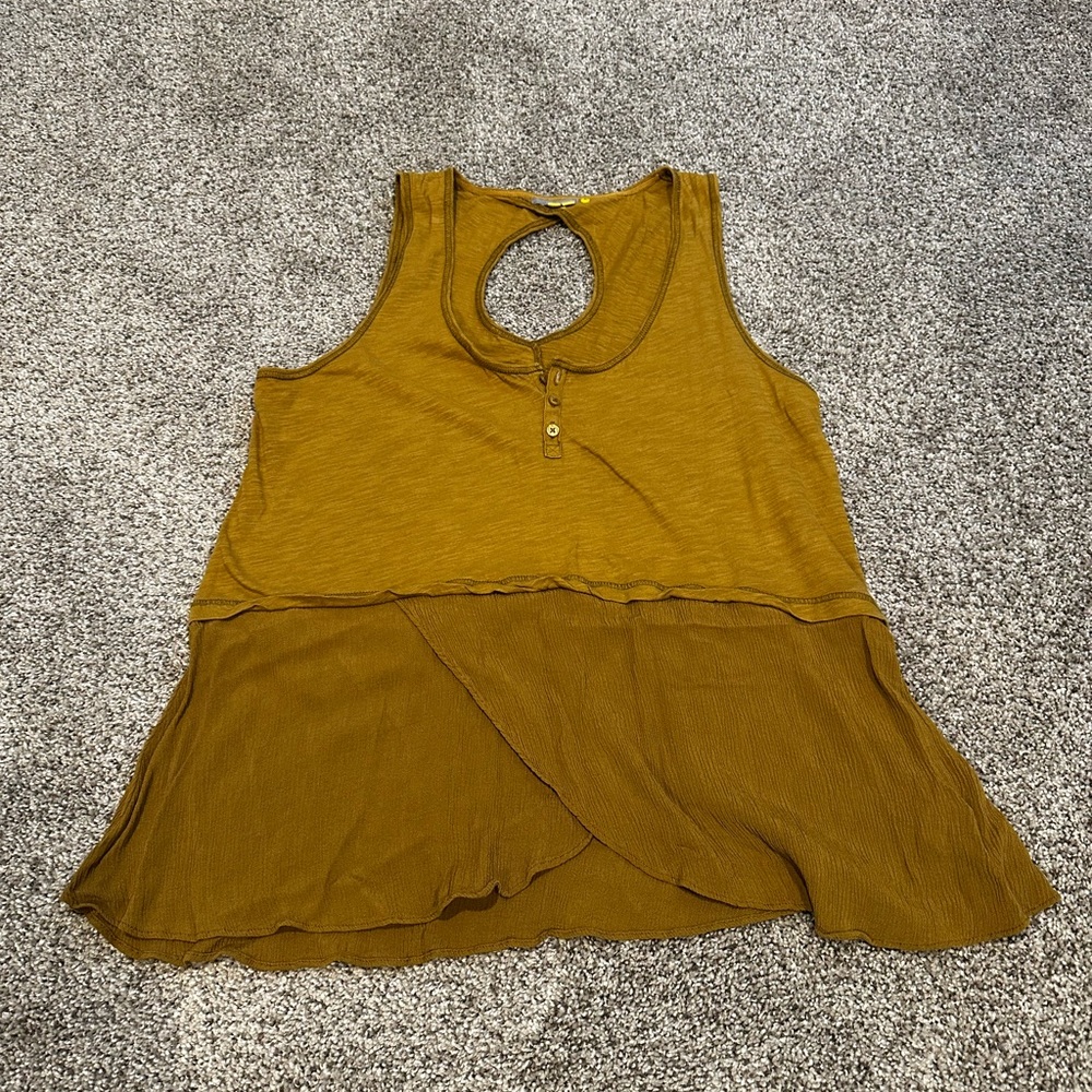 Little Yellow Button Tank Top